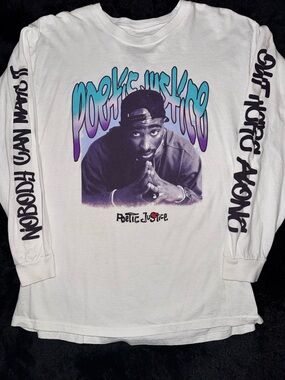 Poetic Justice Long Sleeve Graphic Tee White Size L Movie Shirt